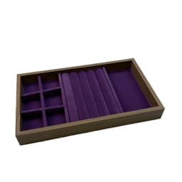 1 Pc, Walnut Wood Pattern Jewelry Box, Jewelry Tray, Suitable for Storing Necklaces, Rings, Earrings, and Ear Studs Color: Violet