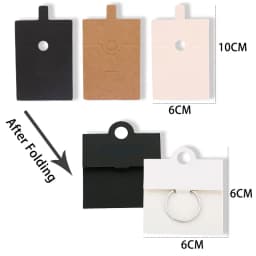 50pcs 6*6CM Jewelry Hang Tags Black White Kraft Paper Cards Label for Diy Jewelry Making Finger Ring Display Storage Holder Card