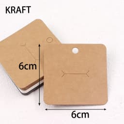 50pcs 6*6CM Jewelry Hang Tags Black White Kraft Paper Cards Label for Diy Jewelry Making Finger Ring Display Storage Holder Card
