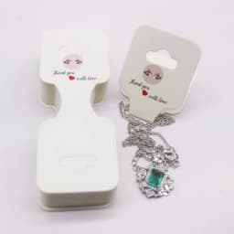 100 pcs 9x3.5cm Latest Printed Jewelry Necklace Bracelet Hang Tag Kraft Paper Folding Necklace Earring Set Packaging Card