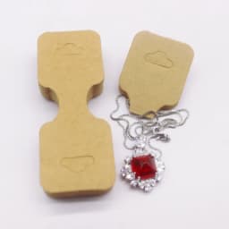 100 pcs 9x3.5cm Latest Printed Jewelry Necklace Bracelet Hang Tag Kraft Paper Folding Necklace Earring Set Packaging Card