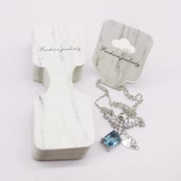 100 pcs 9x3.5cm Latest Printed Jewelry Necklace Bracelet Hang Tag Kraft Paper Folding Necklace Earring Set Packaging Card