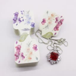 100 pcs 9x3.5cm Latest Printed Jewelry Necklace Bracelet Hang Tag Kraft Paper Folding Necklace Earring Set Packaging Card