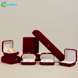 ●1PCS Flocking Gold Buckle Jewelry Box Pendant Ring Necklace Earring Bracelet Display Storage Box Luxury Feelings Packaging Box