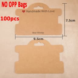 50pcs 100pcs 7.5x9.5cm Handmade with Love Hanging Jewelry Cards Tags Bracelets Packaging for Necklace Display Business Packaging