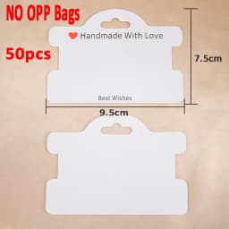 50pcs 100pcs 7.5x9.5cm Handmade with Love Hanging Jewelry Cards Tags Bracelets Packaging for Necklace Display Business Packaging