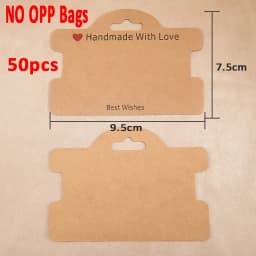 50pcs 100pcs 7.5x9.5cm Handmade with Love Hanging Jewelry Cards Tags Bracelets Packaging for Necklace Display Business Packaging