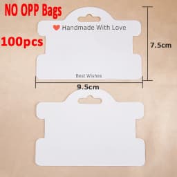 50pcs 100pcs 7.5x9.5cm Handmade with Love Hanging Jewelry Cards Tags Bracelets Packaging for Necklace Display Business Packaging