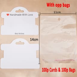 50pcs 100pcs 7.5x9.5cm Handmade with Love Hanging Jewelry Cards Tags Bracelets Packaging for Necklace Display Business Packaging