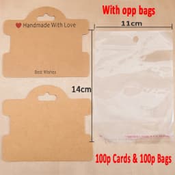 50pcs 100pcs 7.5x9.5cm Handmade with Love Hanging Jewelry Cards Tags Bracelets Packaging for Necklace Display Business Packaging