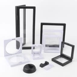 PE Film Jewelry Storage Box 3D Packaging Case Gemstone Free Stand Floating Frame Membrane Ring Earrings Necklace Display Holder