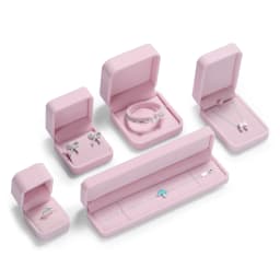 Pink Velvet Jewelry Box Set Jeweler Specialized Cases for Rings, Earrings, Bracelets, Necklaces, Premium Gift Storage Organizer