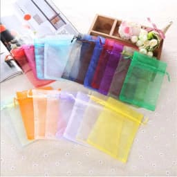 100pcs/Lot 24 Color 20x30 25x35 30x40 35x50cm Organza Drawstring Bags& Pouches Jewelry Bags Drawstring Bags Gift Packaging Bags