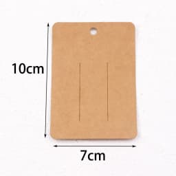 50pcs 6.6x11.5cm Hair Clips Jewelry Display Card Blank Kraft Paper Card Hairclip Price Tag Hairpin Packaging Cardboard Holder