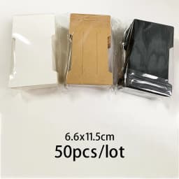 50pcs 6.6x11.5cm Hair Clips Jewelry Display Card Blank Kraft Paper Card Hairclip Price Tag Hairpin Packaging Cardboard Holder
