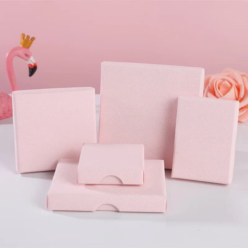 12Pcs 1.5cm Thin Jewelry Packaging Boxes Storage Case For Necklace Bracelet Card Pendant Gift Packing Box For Small Business