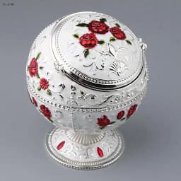 Carved Vintage Jewelry Storage Box Lovely Trinket Box European Embossed Pattern Gem Jade Stone Storage Cases Home Collections