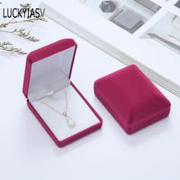 Bride Necklace Pendant Box Wholesale Quality Velvet Wedding Jewelry Gift Case Trinket Display Holder Large Earrings Storage Box