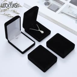 Bride Necklace Pendant Box Wholesale Quality Velvet Wedding Jewelry Gift Case Trinket Display Holder Large Earrings Storage Box