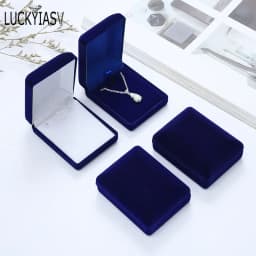 Bride Necklace Pendant Box Wholesale Quality Velvet Wedding Jewelry Gift Case Trinket Display Holder Large Earrings Storage Box