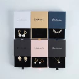 Custom Paper Drawer Jewelry Box Logo for Necklace Ring Earrings Jewelry Packaging for Small Business Gift Boxes for Jewellery