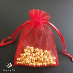 Wholesale 100-1000Pcs/lot Red Organza Packaging Bags Drawstring Jewelry Bag Christmas Goodie Bag Wedding Birthday Party Supplies