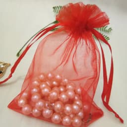 Wholesale 100-1000Pcs/lot Red Organza Packaging Bags Drawstring Jewelry Bag Christmas Goodie Bag Wedding Birthday Party Supplies