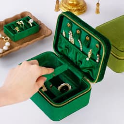 Flannelette Jewelry Box Jewelry Storage Box Double-layer High-grade Necklace Holder Organizador De Joyas