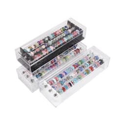 Acrylic Trollbeads Collection Overview Jewelry Storage Box Bracelet Beads Play Tray Organizer Case for Rondelles Charms Holder