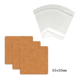 50 Pcs 5x5cm Blank Necklace Earrings Jewelry Display Paper Card Label With Or Without Bags Wholesale Packaging Customize Service