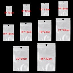20-50pcs White Plastic Self Sealing Jewelry Bag Ring Necklace Bracelet Ziplock Storage Holder Bag Anti-oxidation Jewelry Bag