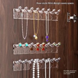 3Pcs Wall Mounted Jewelry Organizer for Bedroom Acrylic Flower Design Earring Necklace Holder