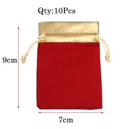 10pcs/lot Fashion 7*9cm Velvet Bag Drawstring Pouch Black/Red Calabash Jewelry Packing Bags Wedding/Christmas Gift Bag F3991