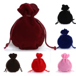 10pcs/lot Fashion 7*9cm Velvet Bag Drawstring Pouch Black/Red Calabash Jewelry Packing Bags Wedding/Christmas Gift Bag F3991