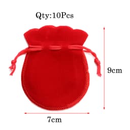 10pcs/lot Fashion 7*9cm Velvet Bag Drawstring Pouch Black/Red Calabash Jewelry Packing Bags Wedding/Christmas Gift Bag F3991