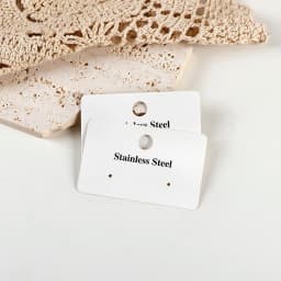 50pcs 6.4x4cm Jewelry Cards with Stainless Steel White Paper Retail Chain Earring Display Bag for Selling Stand Storage Material