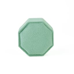 TAIMY Mini Velvet Octagon Custom Logo Jewelry Box Muti Color Three Slots Double Ring Box Wedding Marry Gifts Ring Case