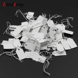 100Pcs White Kraft String Blanks Price Tag Wedding Favour Price Label Paper Pricing Tags With Rope 26x13mm