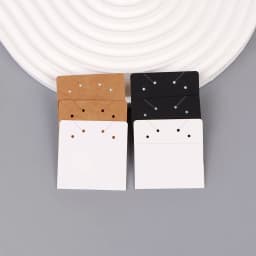 33 Types 50Pcs Square Kraft Cardboards Jewelry Display Card for Earring Label Holder Stand Small Business Packaging Wholesale