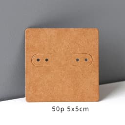 33 Types 50Pcs Square Kraft Cardboards Jewelry Display Card for Earring Label Holder Stand Small Business Packaging Wholesale