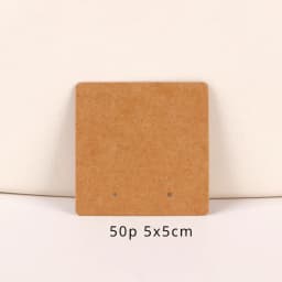 33 Types 50Pcs Square Kraft Cardboards Jewelry Display Card for Earring Label Holder Stand Small Business Packaging Wholesale