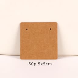 33 Types 50Pcs Square Kraft Cardboards Jewelry Display Card for Earring Label Holder Stand Small Business Packaging Wholesale