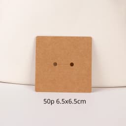 33 Types 50Pcs Square Kraft Cardboards Jewelry Display Card for Earring Label Holder Stand Small Business Packaging Wholesale
