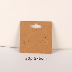 33 Types 50Pcs Square Kraft Cardboards Jewelry Display Card for Earring Label Holder Stand Small Business Packaging Wholesale