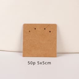 33 Types 50Pcs Square Kraft Cardboards Jewelry Display Card for Earring Label Holder Stand Small Business Packaging Wholesale
