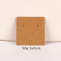 33 Types 50Pcs Square Kraft Cardboards Jewelry Display Card for Earring Label Holder Stand Small Business Packaging Wholesale
