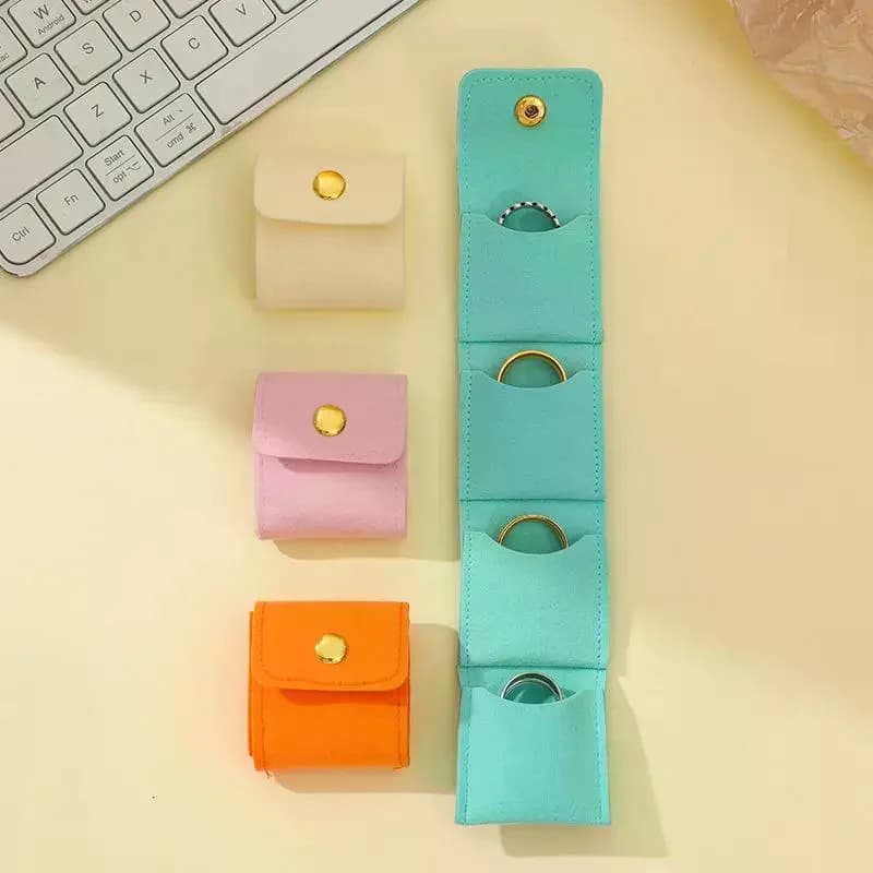 Portable Mini Jewelry Organizer Bag With Multiple Compartments For Rings Necklaces Earrings Travel Storage Bag