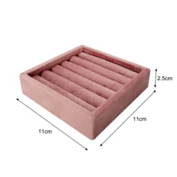 Soft Velvet Jewelry Storage Tray Earring Brooch Cufflinks Organizer Case Ring Pendant Small Item Holder 11*11cm
