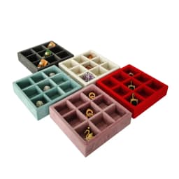 Soft Velvet Jewelry Storage Tray Earring Brooch Cufflinks Organizer Case Ring Pendant Small Item Holder 11*11cm