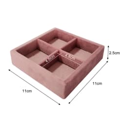 Soft Velvet Jewelry Storage Tray Earring Brooch Cufflinks Organizer Case Ring Pendant Small Item Holder 11*11cm